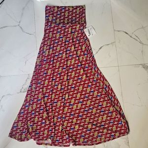 NWT LuLaRoe XXS Summer Red Pattern Maxi Skirt